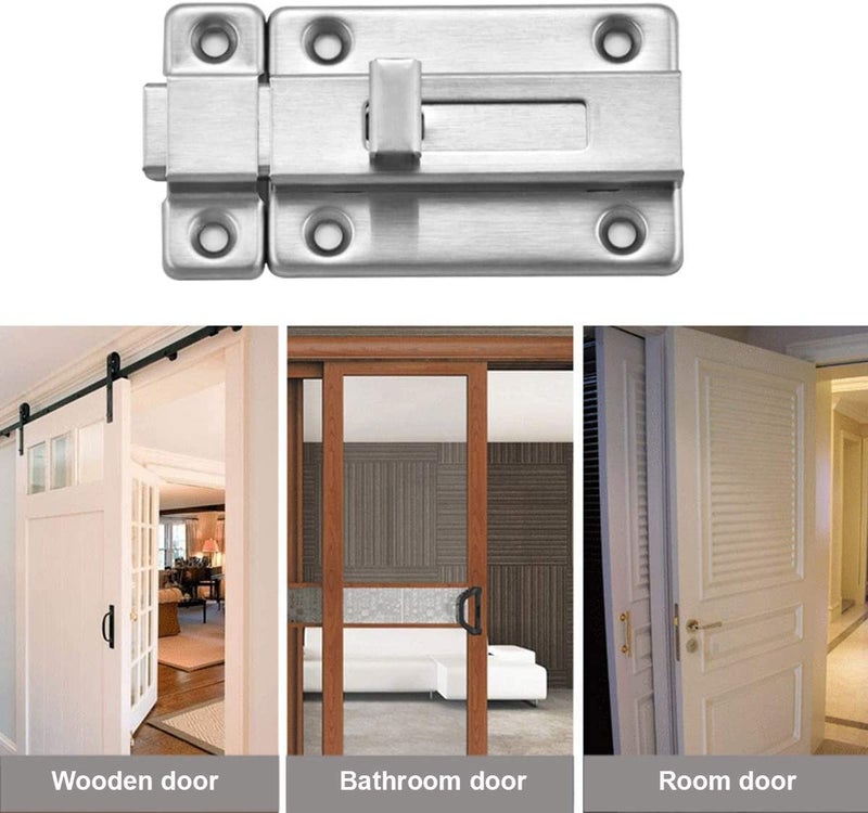 Biendo Door Bolts, 2 Pieces Stainless Steel Latch Sliding Door Lock, Surface Mounted Slide Bolt for All Types of Internal Doors - Image 4